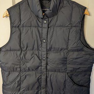 Land's End Snap button Goose Down Vest in Black Size 14-16